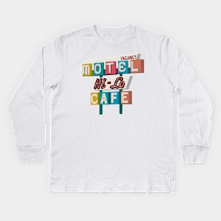 Motel Hi-Lo Sign Kids Long Sleeve T-Shirt